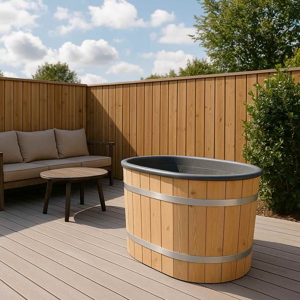 terrasse med isbad