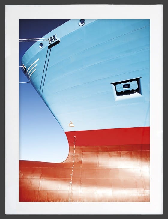 mærsk container skib plakat og poster i sort ramme